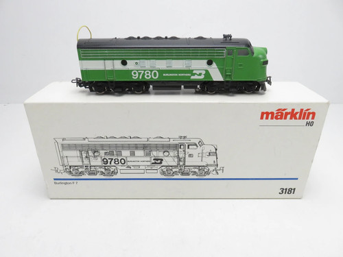 (AT018) Märklin 3181 US-Diesellok Burlington F-7 #9780, H0 AC, OVP | Zustand: Gebraucht