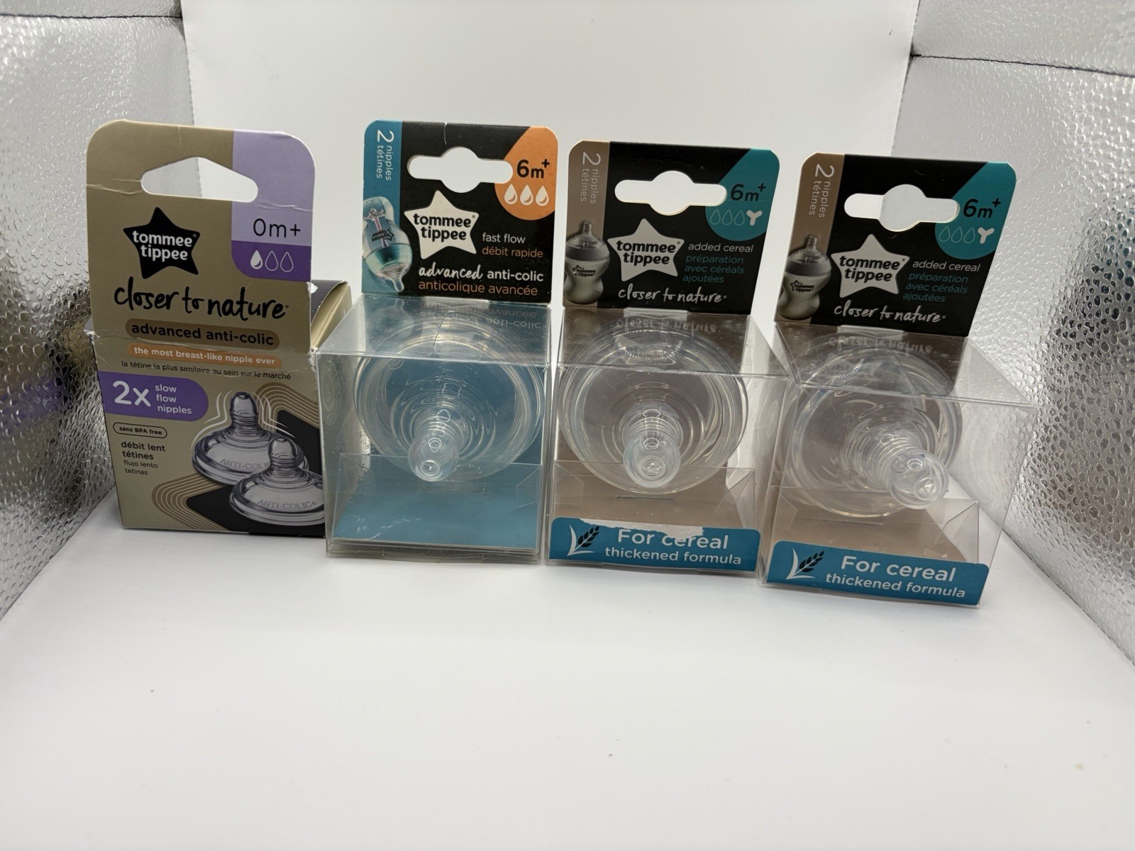Lot of 4 Two Packs! Tommee Tippee Closer to Nature Added Cer