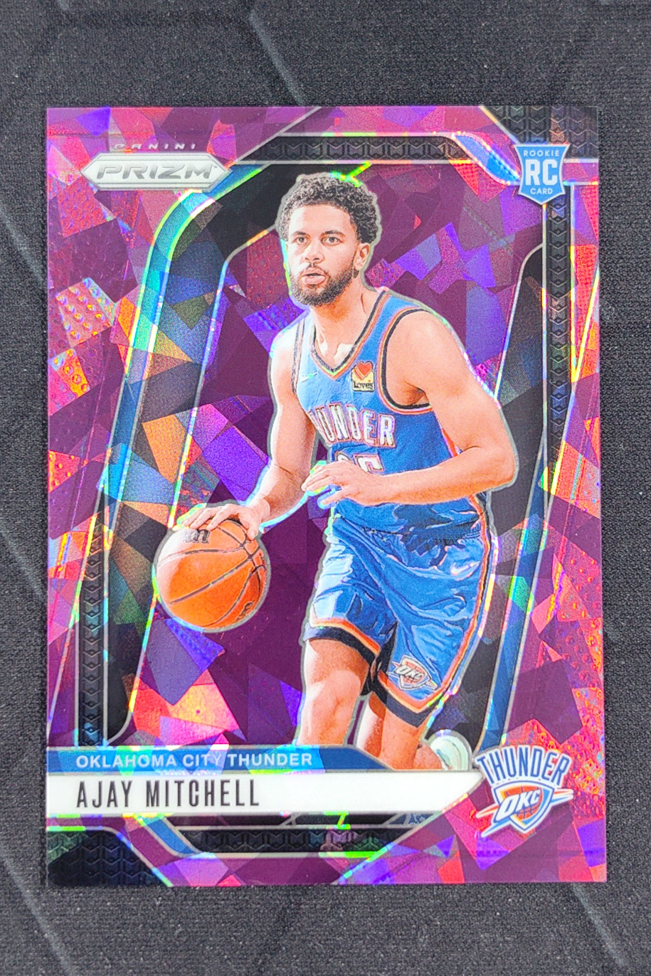 2024-25 Panini Prizm Ajay Mitchell Prizms Purple Ice Rookie RC /149 #226 Thunder