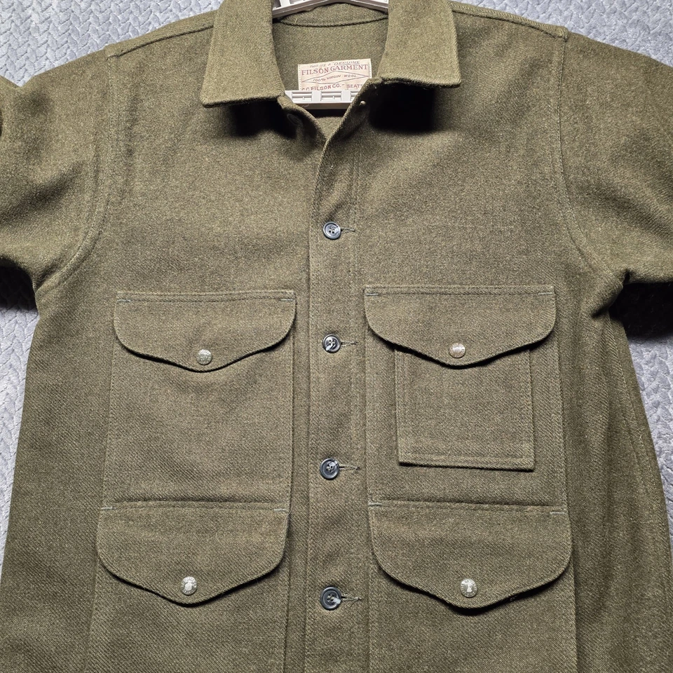 Vintage Filson Mackinaw Wool Cruiser Jacket Men's M/L Green USA Made Y2K Era - Image 2 of 4