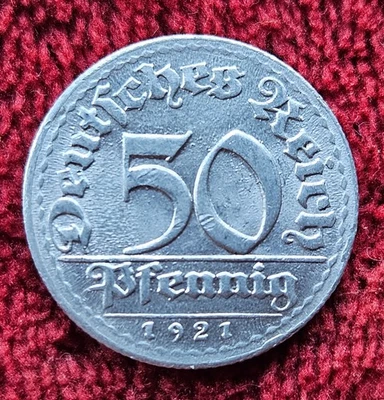 ++# Weimarer Republik 50 Pfennig 1921 D #++R10 - Bild 1 von 2