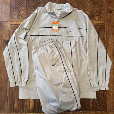 Vintage Y2K Nike Track Suit Mens Size XL Gray Windbreaker Jacket And Pants New