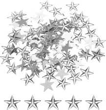 MECCANIXITY 100PCS Acrylic Star Rhinestone 14x14mm Flat Back Small, White 