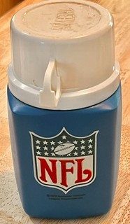 Vintage 1975 King Seeley NFL Thermos Blue Lunchbox Bottle Cup Lid