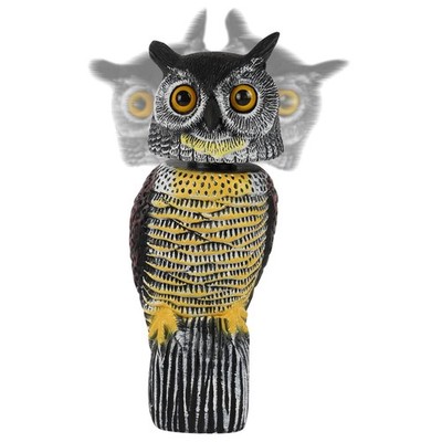 16.5in Plastic Owl Scarecrow Bird Deterrent Outdoor Garden Pest Repellent