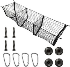 Heavy Duty Mesh Cargo Net, 3 Pocket Trunk Bed Storage Organizer Compatible
