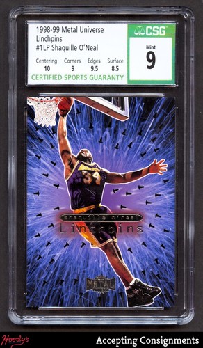 1998-99 Metal Universe Linchpins #1 Shaquille O'Neal LAKERS CSG 9 MINT