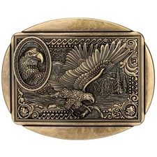 Western Cowboy Cowgirl American Flag and Eagle Belt Buckle