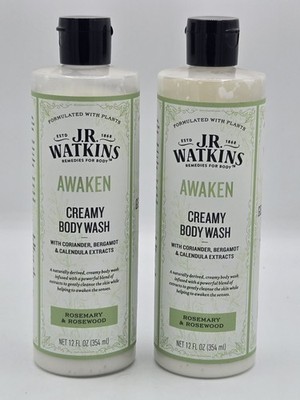 J.R. Watkins Awaken Creamy Body Wash - Rosemary & Rosewood- 12 FL Oz Each 2 Pack