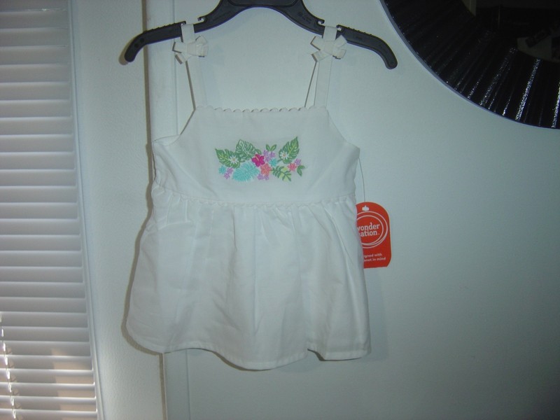 New Wonder Nation Peplum Top Size 3T White