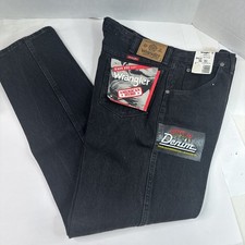 Wrangler Regular Fit Mens Size 36 X 32 Cotton Black Jeans NWT Made In USA