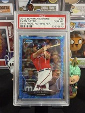 2013 Bowman Chrome Blue Wave Refractor POP 7 Braves Evan Gattis PSA 10 #37