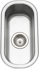 Club Stainless Steel Kitchen Bar Prep Sink: 10 Inch Undermount Compact Oval