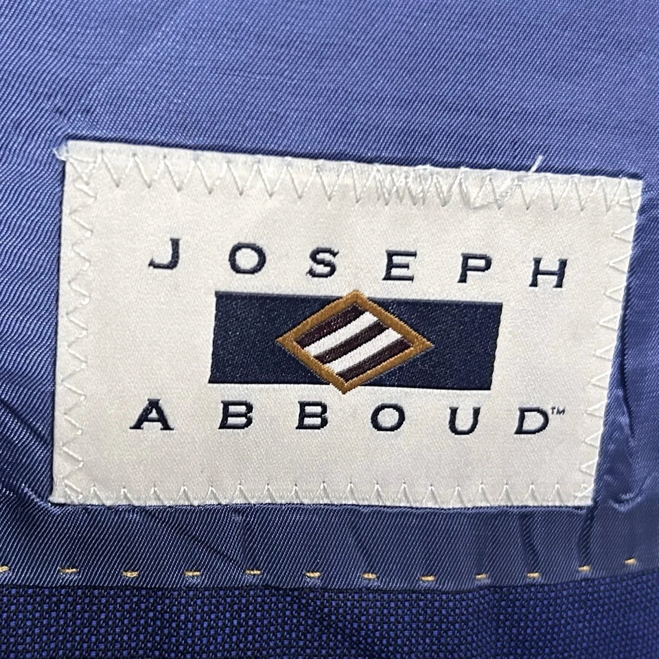 Joseph Abboud 48R Suit 40x29 Flat Front Marzatto Wool Blue Two Button Vented - Image 3 of 4