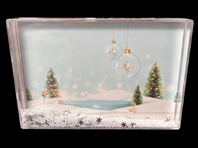 Christmas Snow Frame Snowglobe Effect Liquid Floating For 4x6 Photos