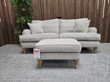 Sofa.com Bluebell 2.5 Seater Sofa & Footstool In Taupe Linen Cotton RRP-£2370