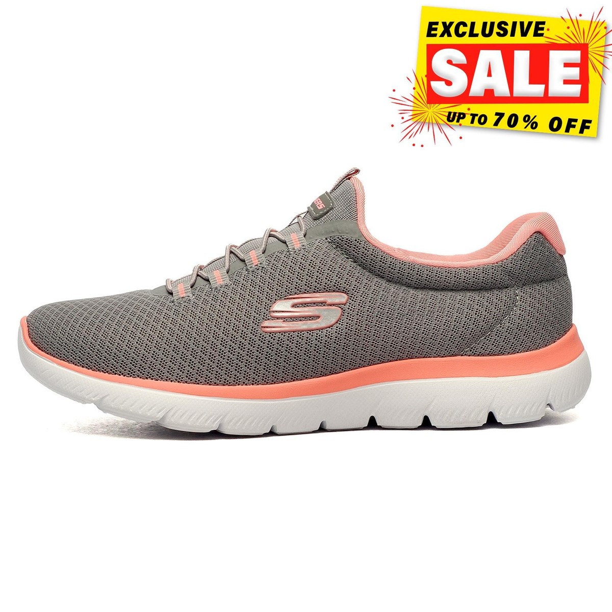 Skechers Summit Memory Foam Womens Fitness Casual Gym Trainers Grey