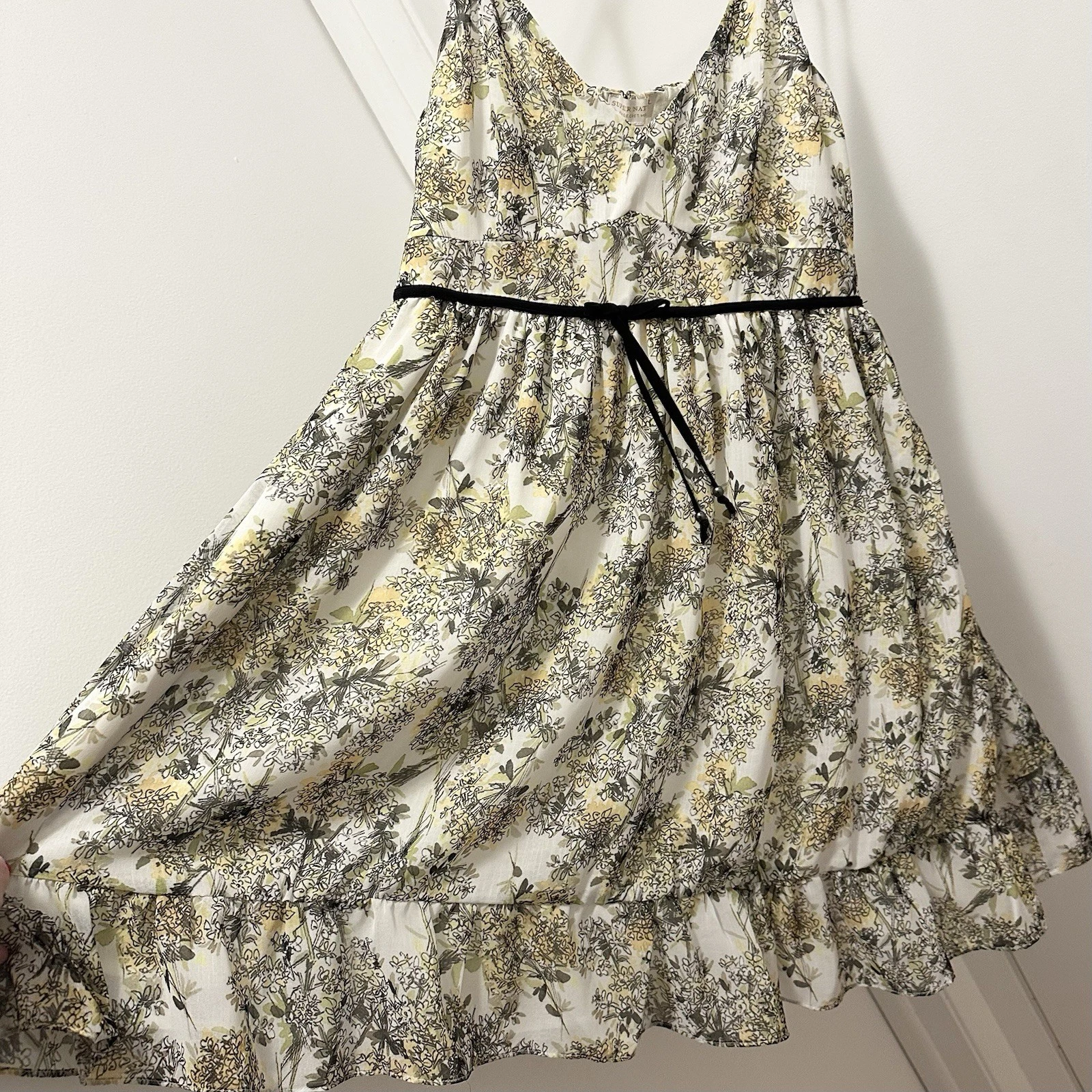 UNDERCOVER Mini Abito Slip Super Natural Secret Mission Benazir Giallo Floreale Chiffon S Nuovo con etichette