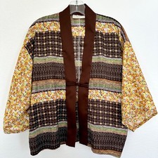 Vintage OTAHEITE HONOLULU Hawaii Satin Rayon Coat Short Kimono-Style Jacket HTF