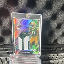 2023 Panini Spectra Monumental Memorabilia Jayden Reed Prizm RC /5 Packers