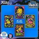 Funko Disney Alice In Wonderland Blacklight Glow 18" x 24" (4) Poster Set *new