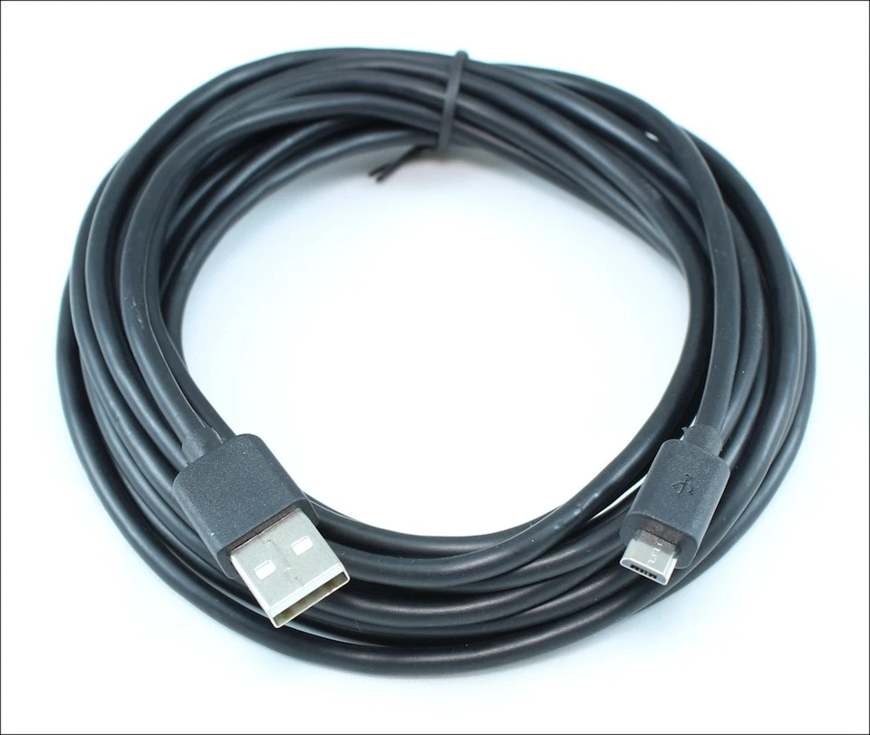 15ft USB 2.0 Type A Male to SLIM Micro-B 5-Pin Cable  Nickel Plated - Image 2 of 2