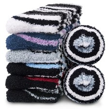 Mens Fuzzy Socks, Warm Winter Fluffy Cozy Slipper Fleece Socks for Men, B-Lig...