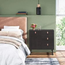 NNECW 3-Drawer Chest Dresser with Anti-Toppling Device for Living Room-Coffee