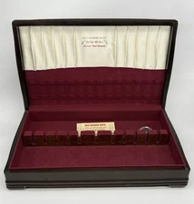 1847 Roger’s Bros. Silverware Chest, Tarnish Resistant, Walnut 19”x12”x4”