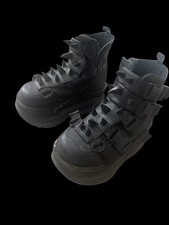 Demonia Mens Black Ankle Boots US 7 Faux Leat...
