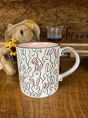 Spectrum Designz Easter Spring REPEAT BUNNY  Mug -pink Interior