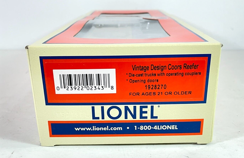 Lionel 1928270 Vintage Design Coors Reefer O Gauge from 2019 - NEW - Picture 5 of 5