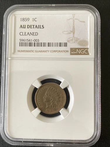 1859 Indian Head Cent NGC AU Details Beautiful Coin Full Details
