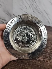 ☆LOOK☆ ~Buffalo Nickel Solid Metal Avon Collector Tray Cigar Ashtray~ ☆NICE☆