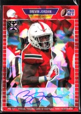 Brevin Jordan 2021 Pro Set Metal 1989 Rookie Card Auto Red Cracked Ice  /50