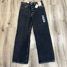 Levi's Ribcage Straight Ankle Black Jeans Women's 29x27 5 Button Fly NWT