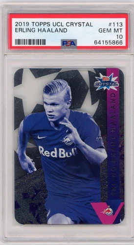 2019 Topps UCL Soccer Crystal #113 Erling Haaland RC Rookie PSA 10 GEM MINT