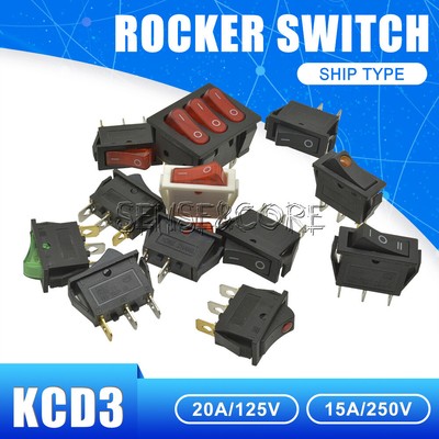 KCD3 2/3/9PIN Boat Rocker Switch 15A 16A/250V Terminals ON/OFF 13.5*31MM
