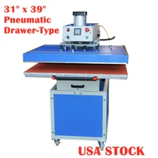 USA-31" x 39" Pneumatic Large Format Heat Press Machine Single Station +Drawer