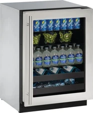U-Line 2224BEVS-00B 24 Inch Built-in Beverage Center with 4.9 cu. ft Right Hinge