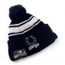 New Era Indianapolis Colts NFL Sport Knit Removable Pom Beanie Cuffed Cap Hat