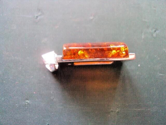 Rectangular Pendant with Amber - Unique Handcraft… - image 3