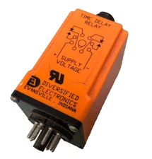 DIVERSIFIED ELECTRONICS Time Delay Relay TDF-120-ALA-24H T1 T2 14M to 24H Used