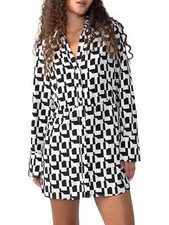 $149 Sanctuary Women's, Collared Cocktail Shirtdress, Black&White, S