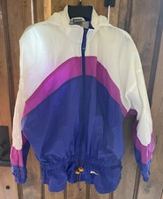 RARE Vintage 80s/90s CIRCLE OVER Nike LOGO Windbreaker Zip PINK, PURPLE  WHITE