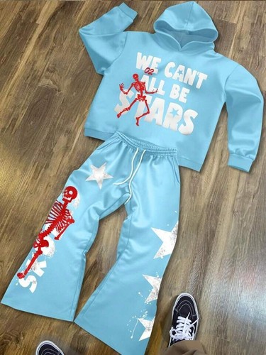Men's Hoodie Sweatsuit Set With Drawstring Hoodie And Pants