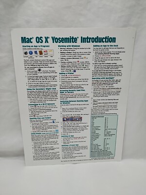 Mac OS X Yosemite Introduction Laminated Reference Sheet