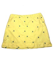 VTG Lilly Pulitzer Womens Yellow Embroidered Shopping Totes A-Line Skirt Sz 6