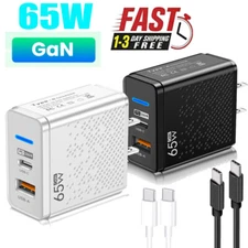 65W GaN Charger PD Type C Wall Charger For Motorola Moto G Power Edge + Raze 40