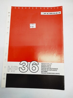 Jonsered Service HP36 Spare Parts Manual